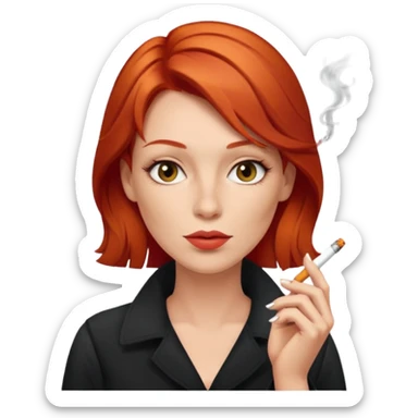 femme rousse qui fume sticker