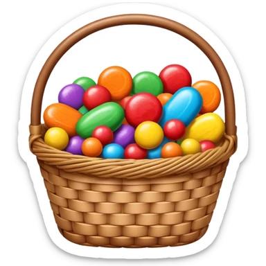 Basket with candy's sticker
