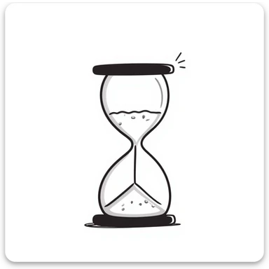 beautiful voluminous hourglass, hand-drawn doodle style, playful lines, expressive and whimsical, minimal color, sense of depth and volume sticker