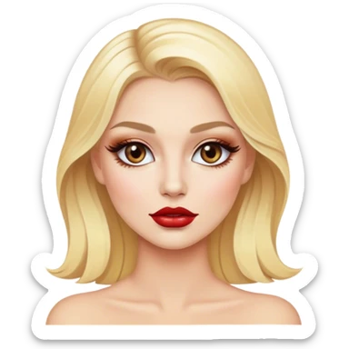 luxury blonde makeup artist portrait sticker