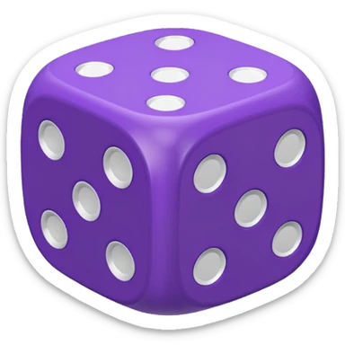 purple dice sticker
