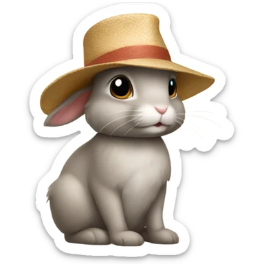 Rabbit in a hat sticker