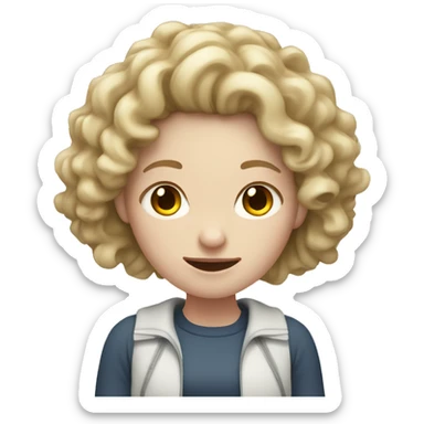 Pale skin female with curly hair having knee pain  sticker