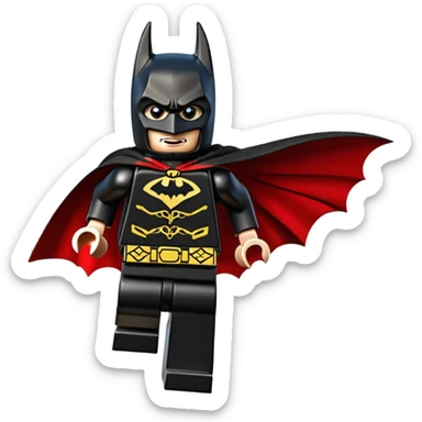 Lego Zorro Batman chasing baddies  sticker