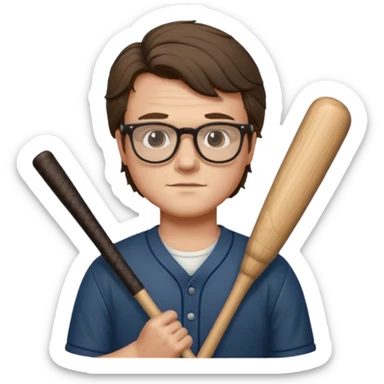 Steve Harrington from stranger things with the glasses and bat sticker
