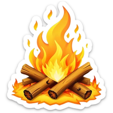 campfire with flames sticker