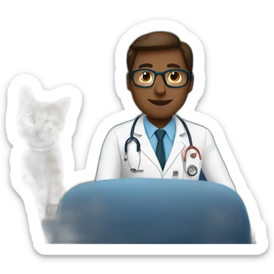 Doctor with cats in airplane sticker