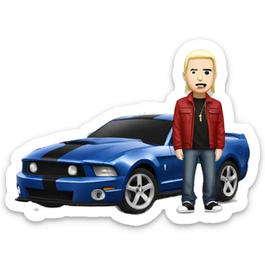 Eminem with mustang car sticker
