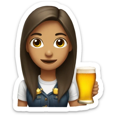  girl with beer sticker