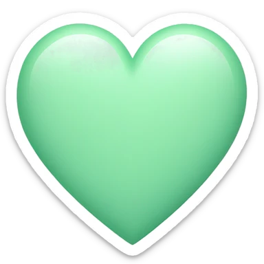 Pastel green heart sticker