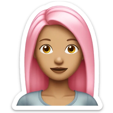 Shopping girl with pink and blond hair sticker