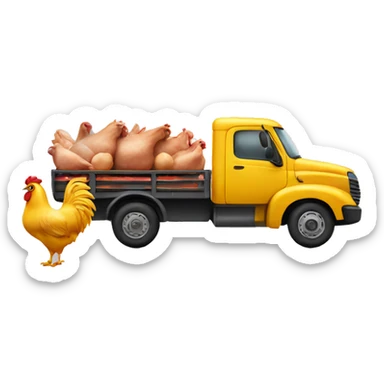 truck with poultry and and an airconditioning in the back sticker