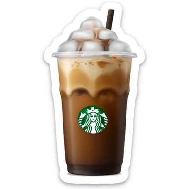 Starbuck ice coffee with ice cubes sticker