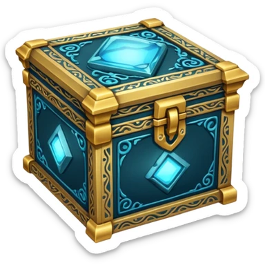 Pandora's box, mysterious, glowing, ancient artifact sticker