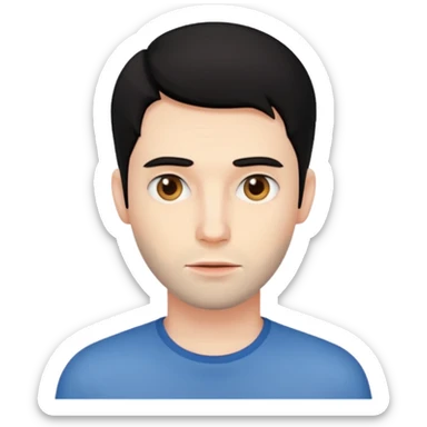 black haired ugly man sticker