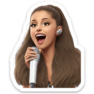 girl singing with microphone sticker