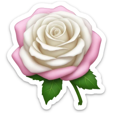 White rose with pink bow sticker
