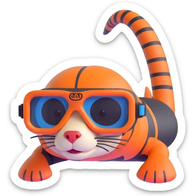 mongoose with snorkel goggles sticker