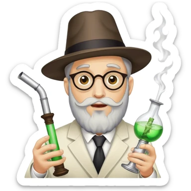 Rabbi ripping a bong  sticker