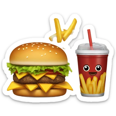 Hamburger cola and Fries  sticker