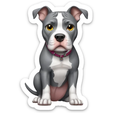 Grey pitbull wearing shoes sticker