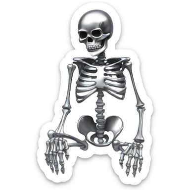 Skeleton made out of chrome sticker