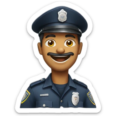 Laughing indian police sticker