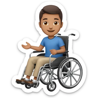 person in manual wheelchair sticker