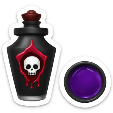 a stylish potion bottle with blood and a gothic lid, perfect for a vampire girl theme." sticker