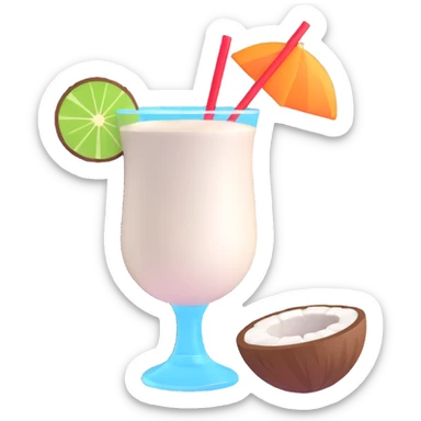 coconut cocktail sticker