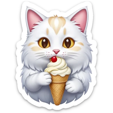 Cat licking an ice cream come sticker