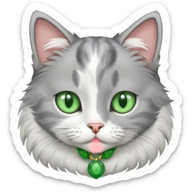 Gatita gris y blanca  sticker