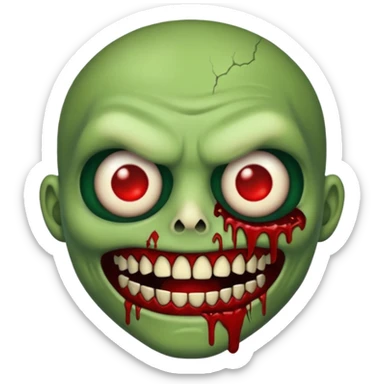 Zombie emoji with black grills  sticker