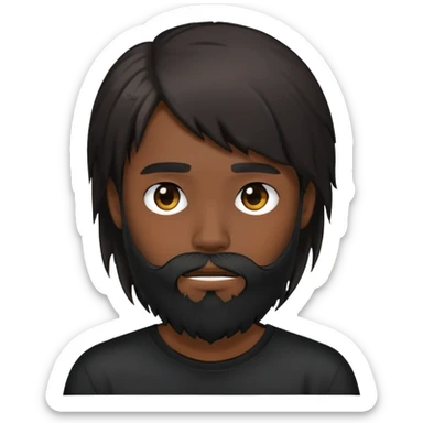 Bearded Emo guy with hair over his face  sticker