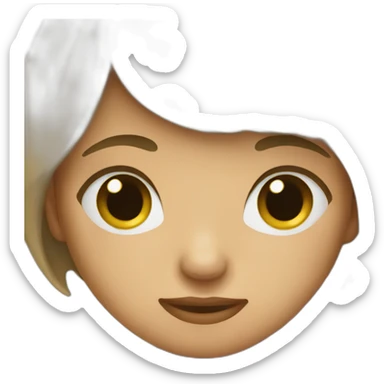 Girl with short hair covering her face with her hand sticker