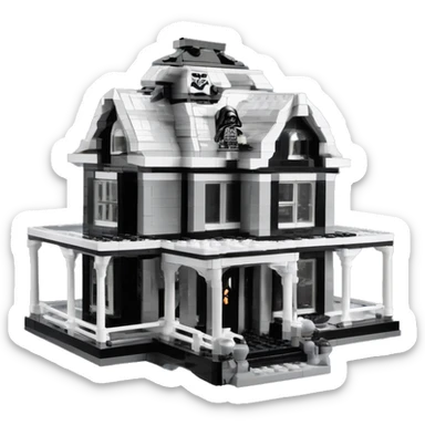 Lego Darth Vader’s and Barbie’s seriously dusty disturbing disgusting ghostly haunted horror dream mansion  sticker