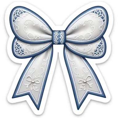 white lace bow sticker