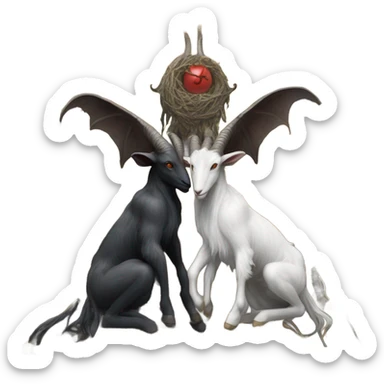 Baphomet and the lovers card sticker