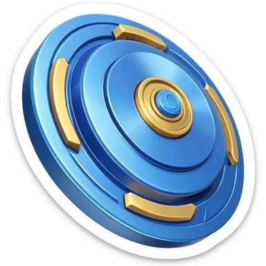 A blue Beyblade with 3 pointed blades like Victory Valtryek sticker