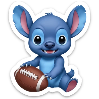 Stitch from Lilo and stitch play football  sticker