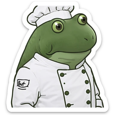 bufo in a chef coat sticker