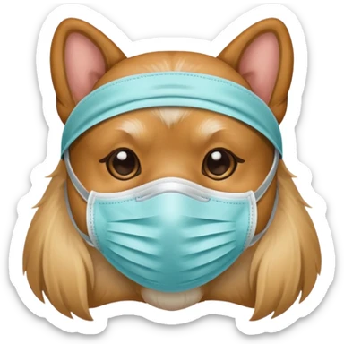 dog Wearing Medical Mask sticker