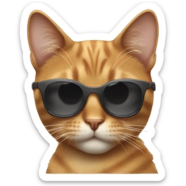 Cat with sunglasses sticker