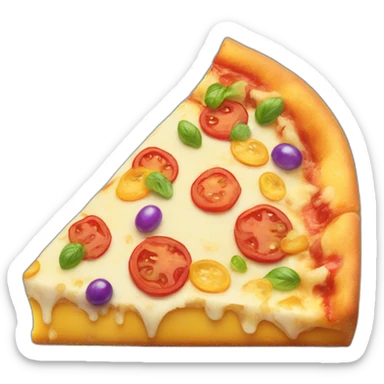rainbow cheese pizza slice sticker