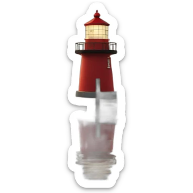 Red Lighthouse on end of pier along lake sticker