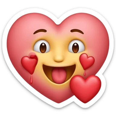 un emoji tosiendo corazones sticker