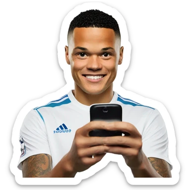 Jermaine Jenas sending a photo by text sticker