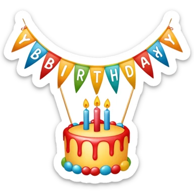 Happy birthday banner sticker