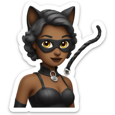 cat woman with whip sticker