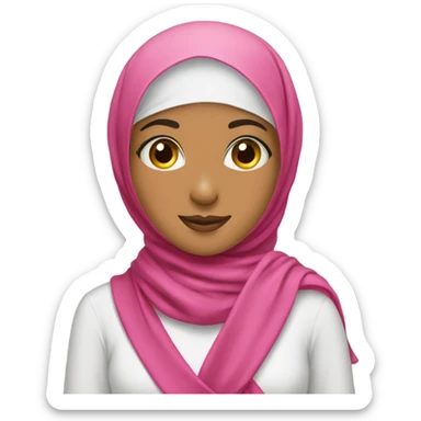 Hijabi girl with ribbon sticker
